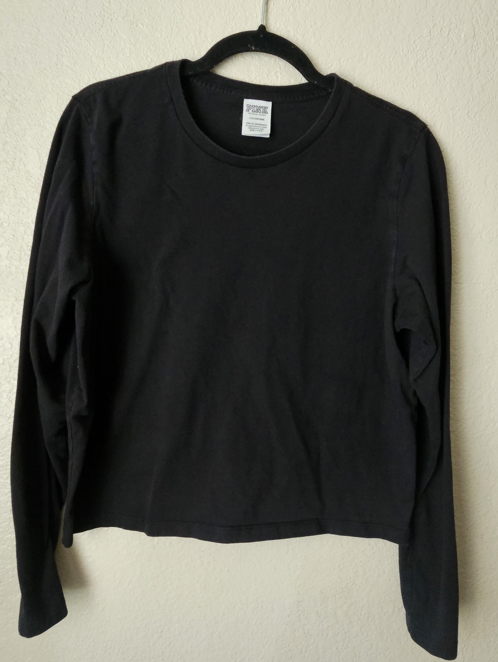 PINK Victoria's Secret Black Crewneck Tee